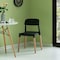 Fabulaxe Modern Plastic Dining Chair Open Back with Beech Wood Legs, Black, PK 2 QI004222.BK.2 - alternate 2